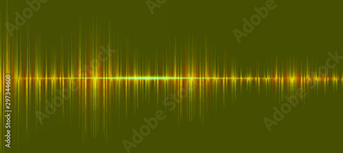 Light Digital Sound waves on Green background,technology and earthquake wave concept,design for music industry,Vector,Illustration.