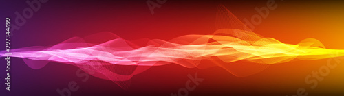 Panorama Colorful Digital Sound Wave  Background,technology and earthquake wave diagram concept,design for music studio and science,Vector Illustration.