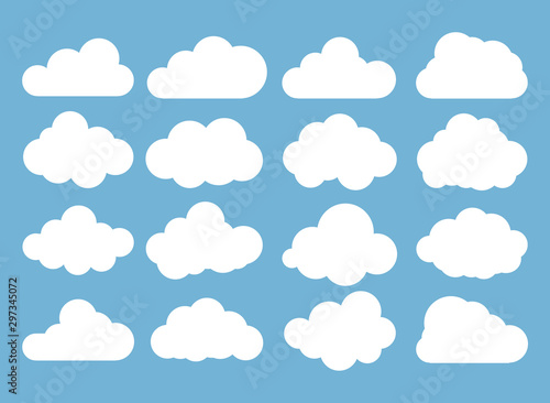 Clouds icon, vector illustration. Cloud symbol or logo, different clouds set photo