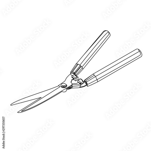 manual hedge trimmer contour vector ellustration