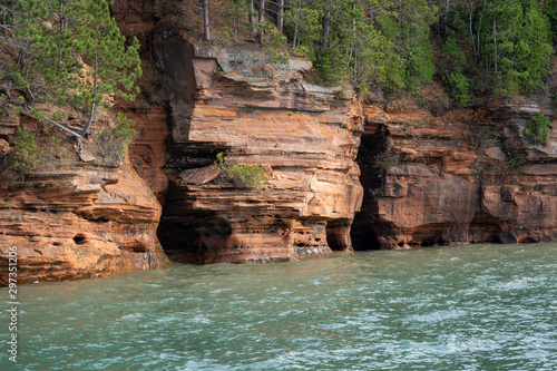 Apostle Islands mainland sea caves along the Bayfield Peninsula along Lake Superior in Wisconsin