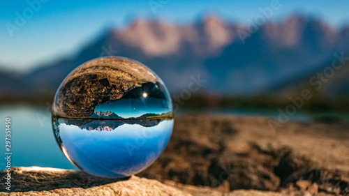 Crystal ball alpine landscape shot at Fieberbrunn, Tyrol, Austria © Martin Erdniss