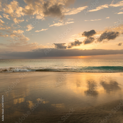 Beautiful gold sunset over ocean © Dariusz Jarzabek