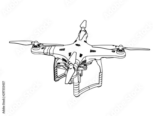vector quadrocopter sketch on a white background