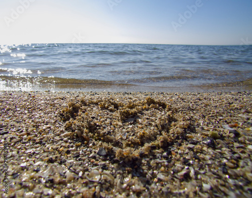 sea and sand heart