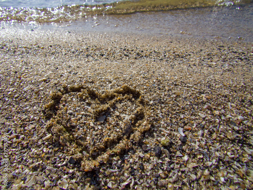 Heart on sand