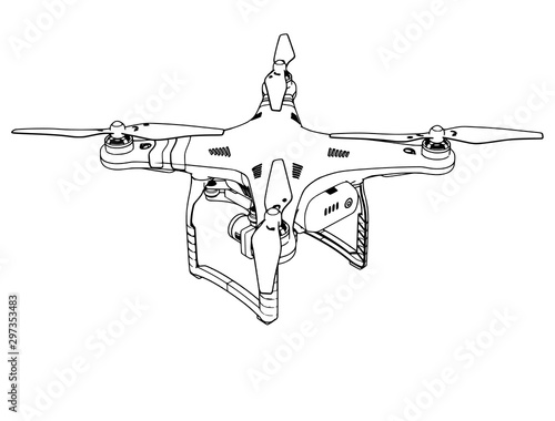 vector quadrocopter sketch on a white background