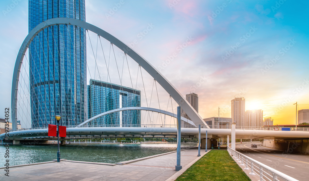 Obraz premium Tianjin modern architecture landscape skyline..