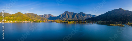 Tegernsee lake in Bavaria. Germany. Aerial Panorama. Beautiful and famous Spot