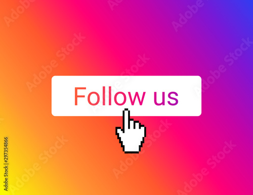 Hand Mouse Cursor Clicks the Follow Button