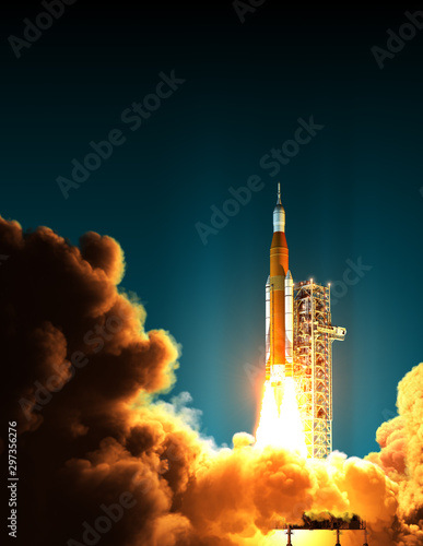 Night Take Off Of Space Launch System