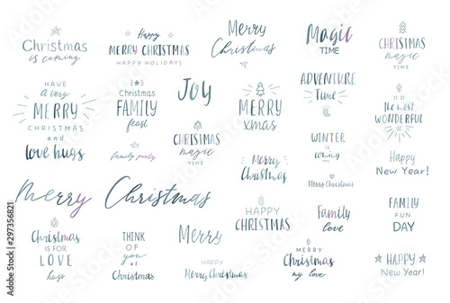 Lettering merry christmas.