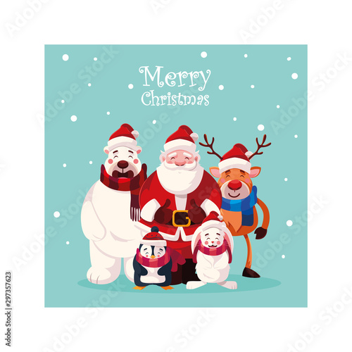 Wallpaper Mural card of christmas with label merry christmas Torontodigital.ca