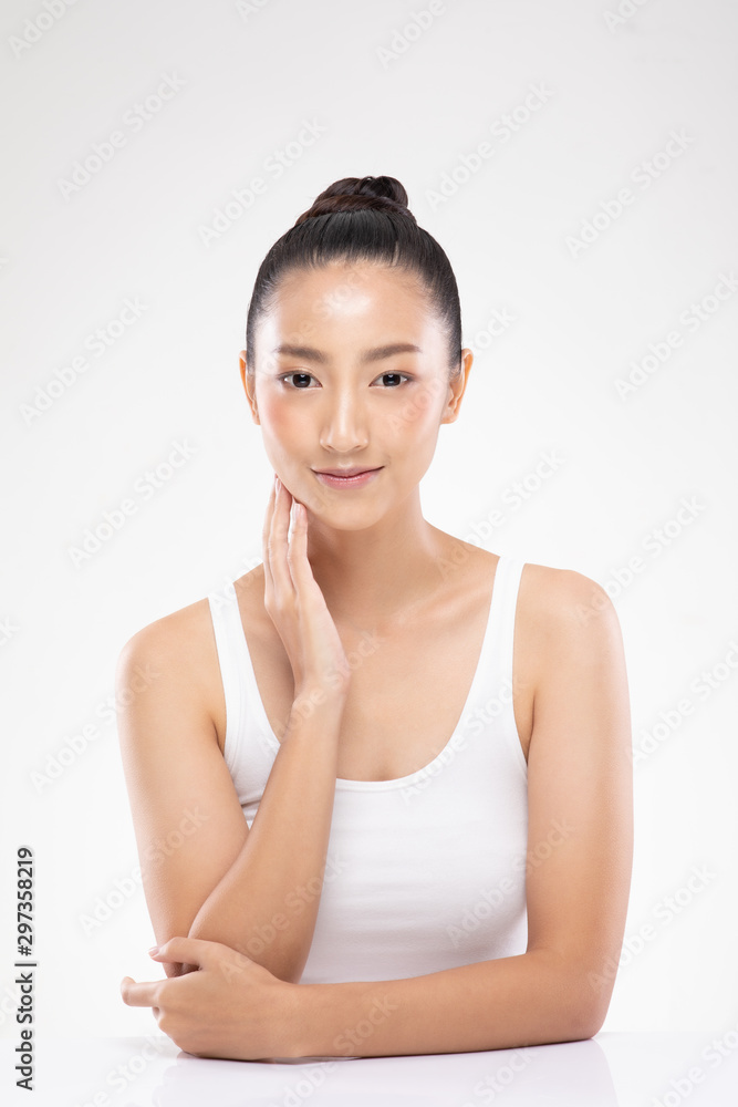 Beautiful Asian young woman touching soft cheek smile with clean and fresh skin Happiness and cheerful with positive emotional,isolated on white background,Beauty and Cosmetics Concept Beautiful Asian young woman touching soft cheek smile with clean and fresh skin Happiness and cheerful with positive emotional,isolated on white background,Beauty and Cosmetics Concept