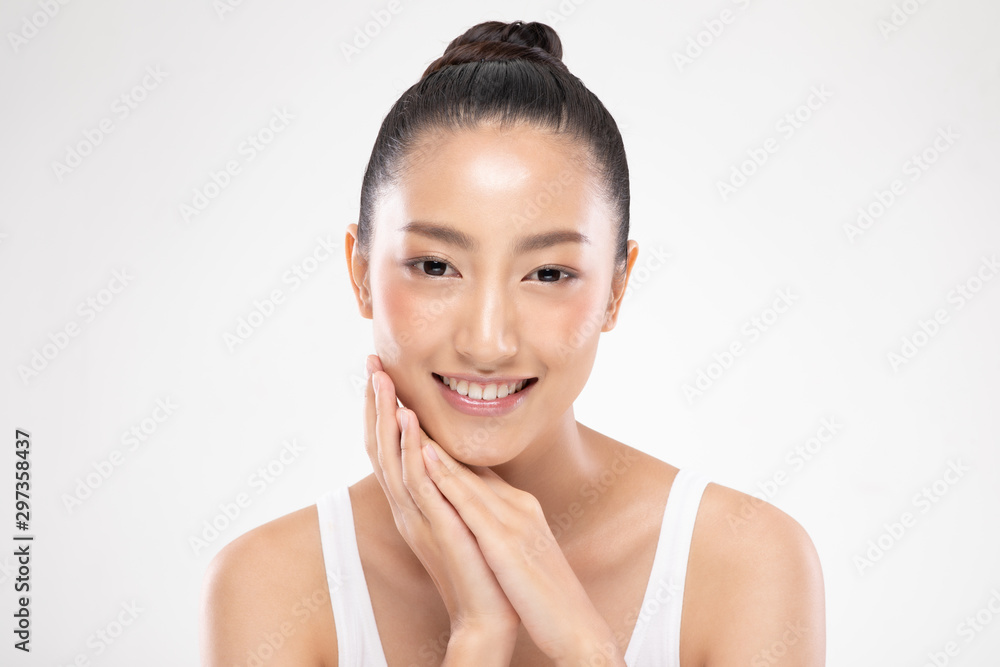 Beautiful Asian young woman touching soft cheek smile with clean and fresh skin Happiness and cheerful with positive emotional,isolated on white background,Beauty and Cosmetics Concept Beautiful Asian young woman touching soft cheek smile with clean and fresh skin Happiness and cheerful with positive emotional,isolated on white background,Beauty and Cosmetics Concept