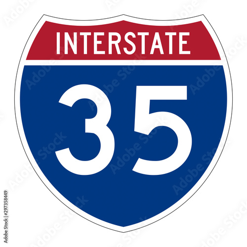 Interstate highway 35 road sign photo