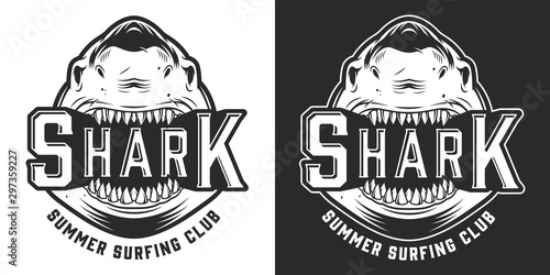 Vintage summer surfing club logo