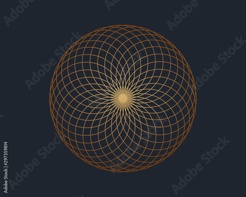 Torus yantra, a sacred geometry symbol, vector illustration.