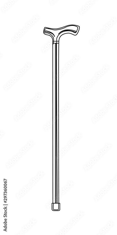 walking stick contour vector ellustration walking stick contour vector ellustration