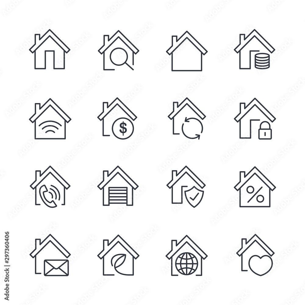 Home set icon template color editable. Home pack symbol vector sign isolated on white background illustration for graphic and web design. Home set icon template color editable. Home pack symbol vector sign isolated on white background illustration for graphic and web design.