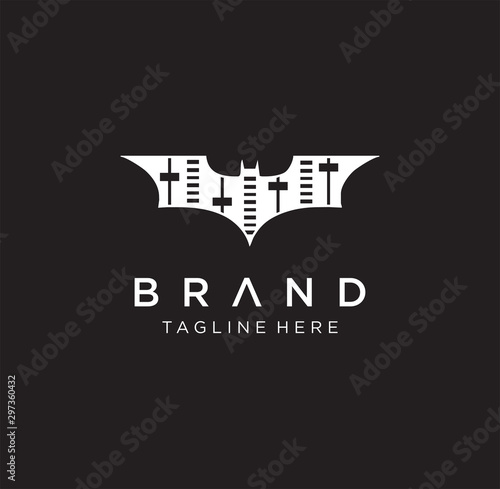 Equalizer Bat Logo Design .  Music Bat Logo Design Element . Bat Sound Logo , Sound Icon Stock Vector,  bat  Dj logo