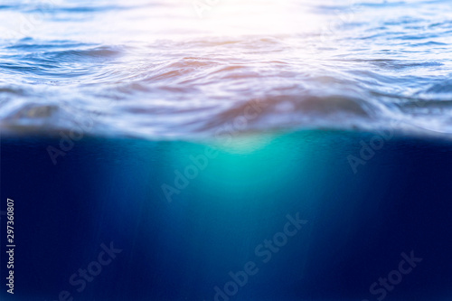 Sea water with underwater background. With copy space for text or design. © AKGK Studio
