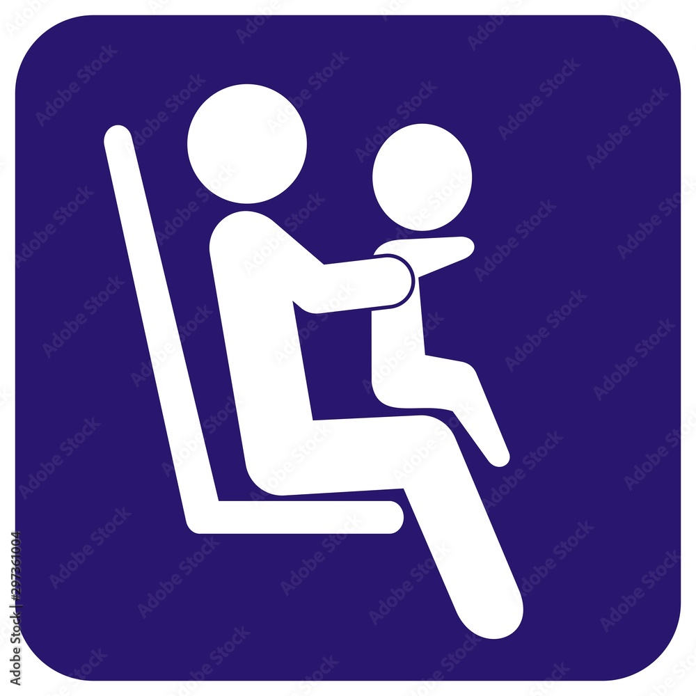Room for mothers with children. white silhouette of woman with baby on blue background. Vector icon. Room for mothers with children. white silhouette of woman with baby on blue background. Vector icon.