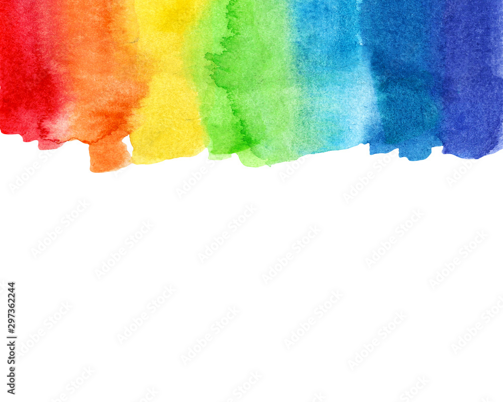 Gay pride lettering on a watercolor rainbow flag Vector Image
