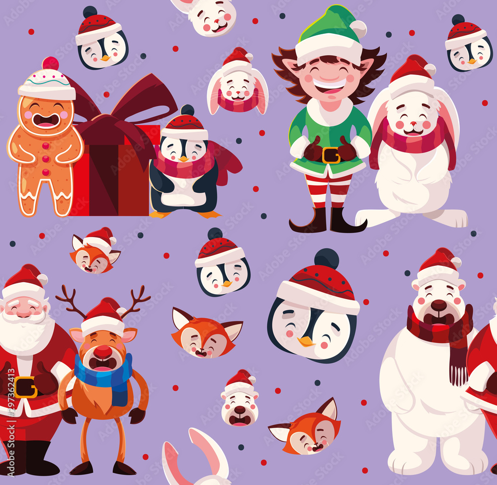cute pattern with christmas design cute pattern with christmas design