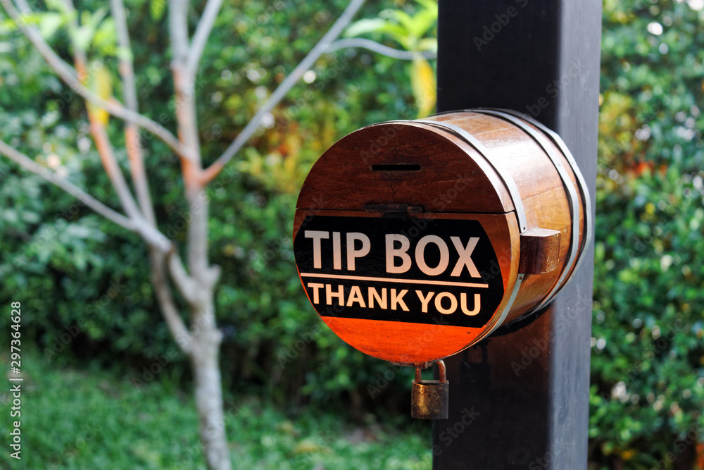 Wood Tip box at public toilet in gas station Wood Tip box at public toilet in gas station