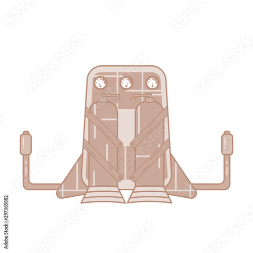 Jetpack drawn in flat style isolated on a white background
