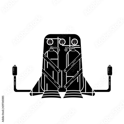 Jetpack drawn in flat style isolated on a white background