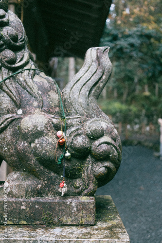 Close up of stone statue outdoors photo