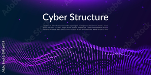 Digital technology background. Abstract connections. Futuristic sci-fi user interface concept with gradient. Big data, artificial intelligence, music hud. Blockchain and cryptocurrency. Vector