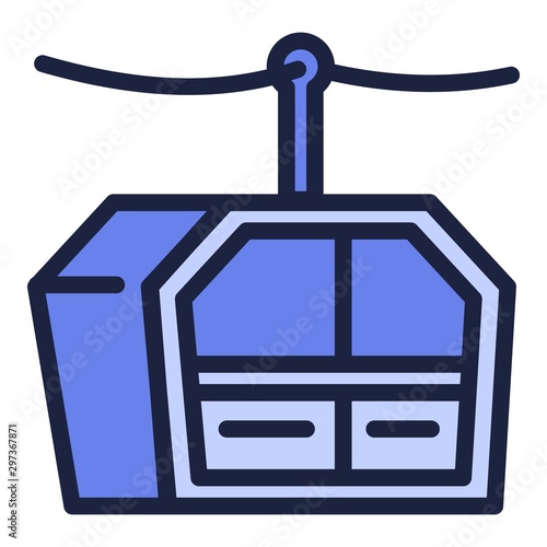 Cable cabin icon. Outline cable cabin vector icon for web design isolated on white background