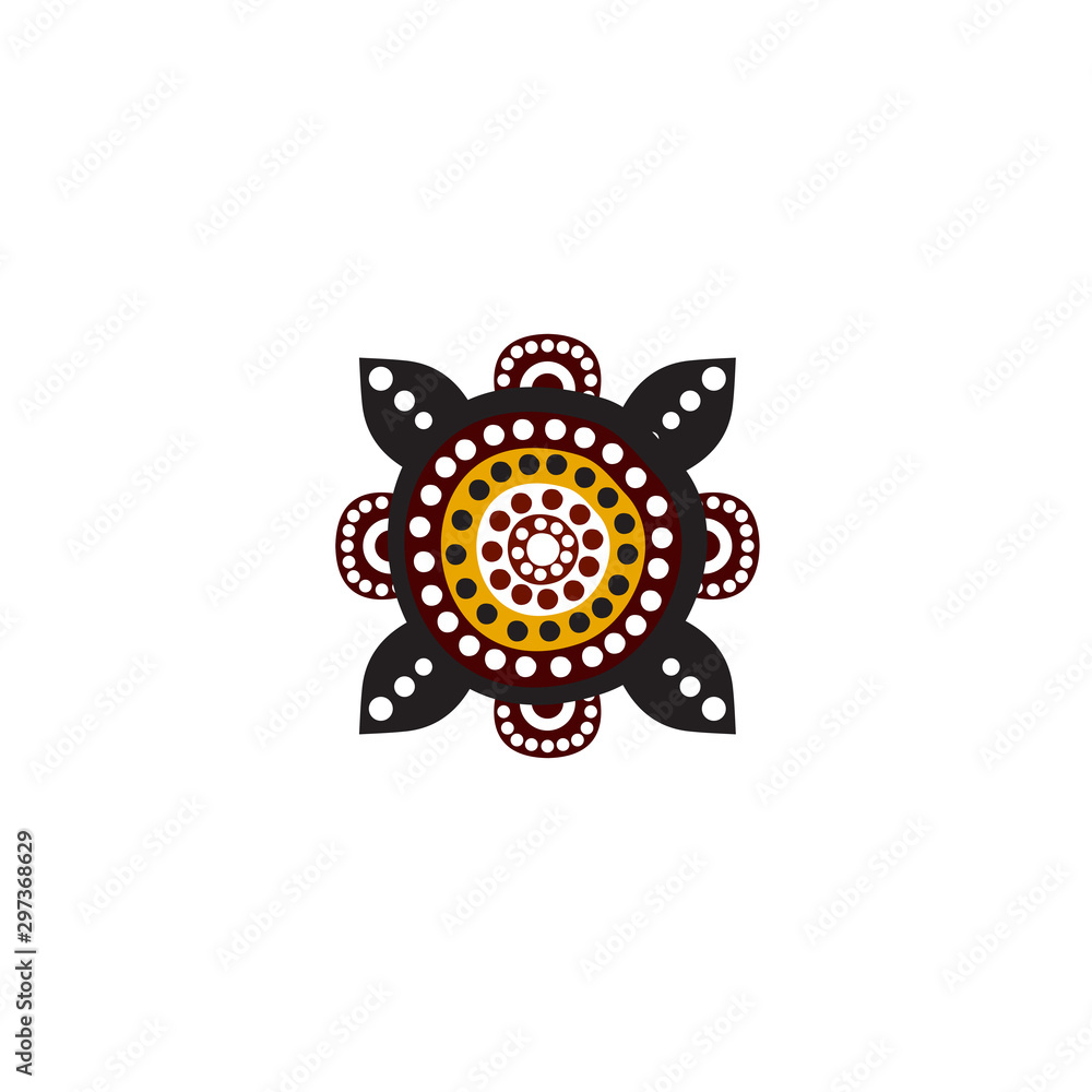 Aboriginal art dots painting icon logo design vector illustration template Aboriginal art dots painting icon logo design vector illustration template