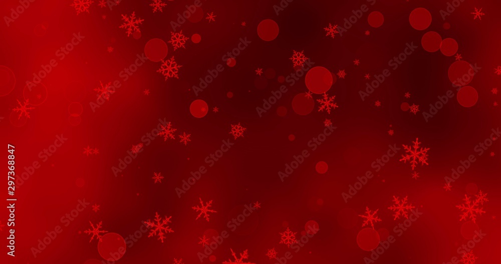 Red snowflakes and bokeh lights on the red Merry Christmas background. 3D render Red snowflakes and bokeh lights on the red Merry Christmas background. 3D render