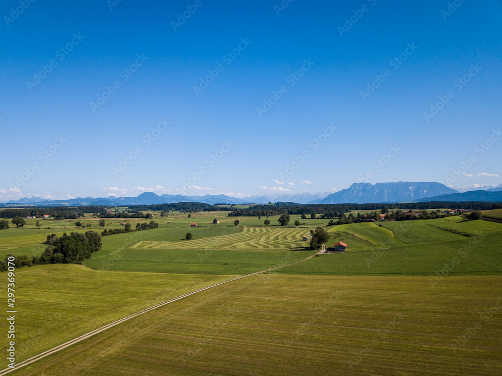 aerial view over the alps of Berchtesgadener Land Germany
