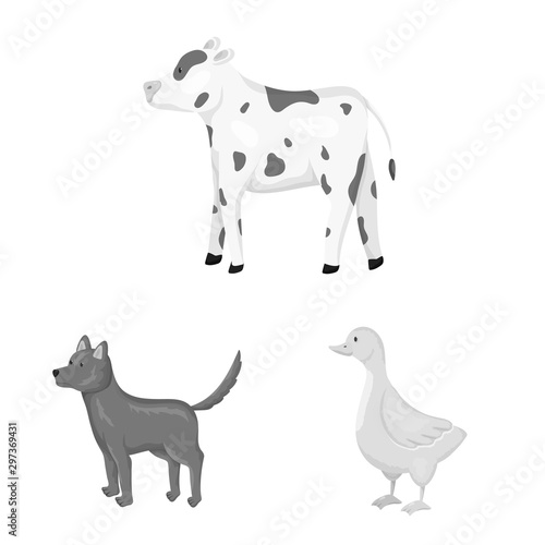 Vector illustration of homestead and agriculture sign. Collection of homestead and kitchen stock symbol for web.