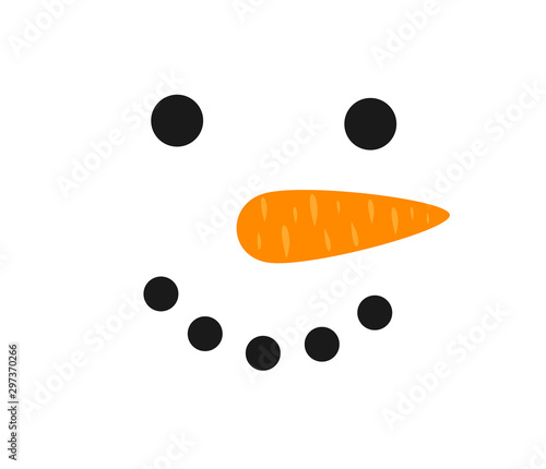 Snowman smiling face.