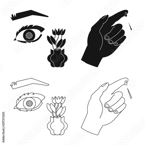 Vector design of diet and treatment sign. Collection of diet and medicine stock vector illustration.