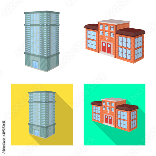 Isolated object of construction and building icon. Set of construction and estate stock symbol for web. © pandavector