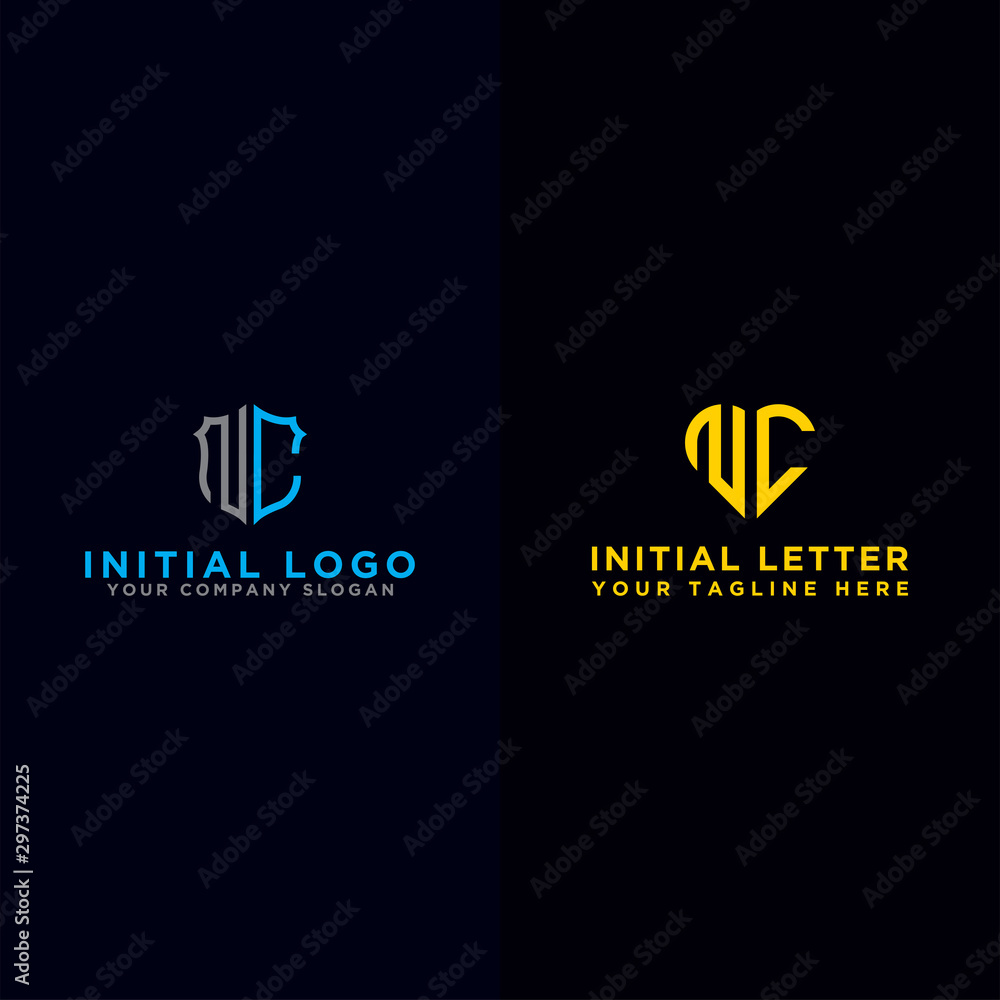 Set logo design, Inspiration for companies from the initial letters of the NC logo icon. -Vectors Set logo design, Inspiration for companies from the initial letters of the NC logo icon. -Vectors
