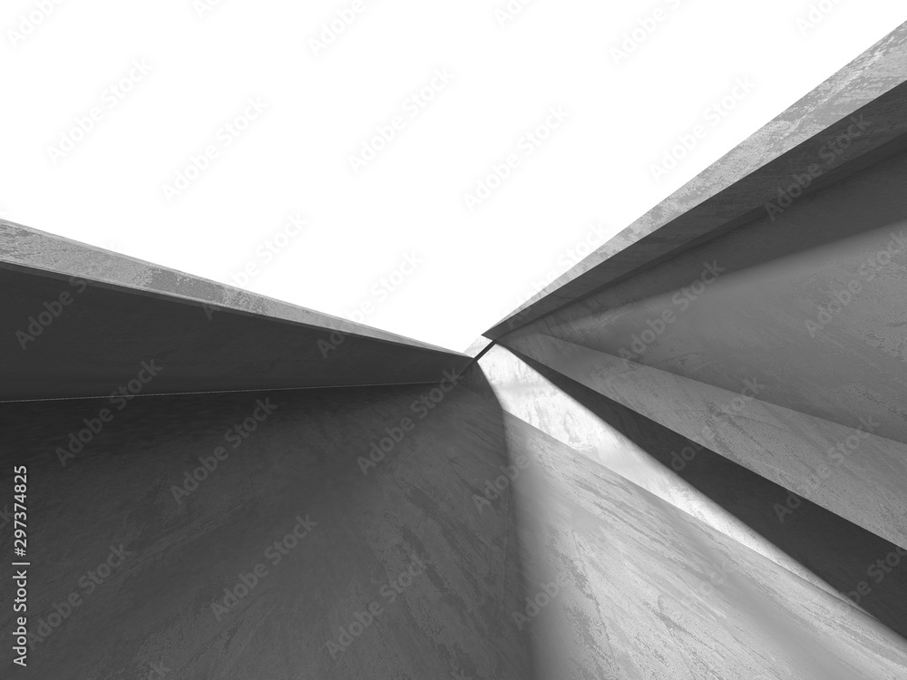 Dark concrete empty room. Modern architecture design Dark concrete empty room. Modern architecture design