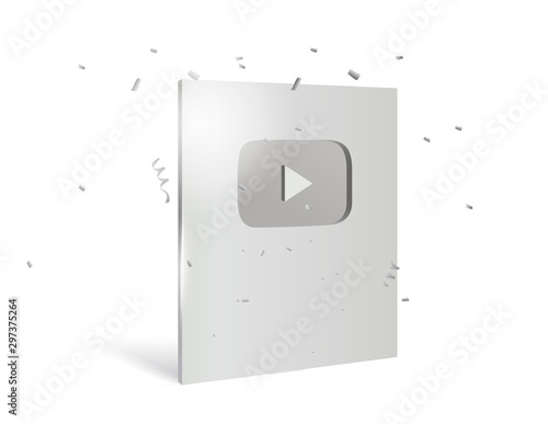 silver Video Player vector illustration