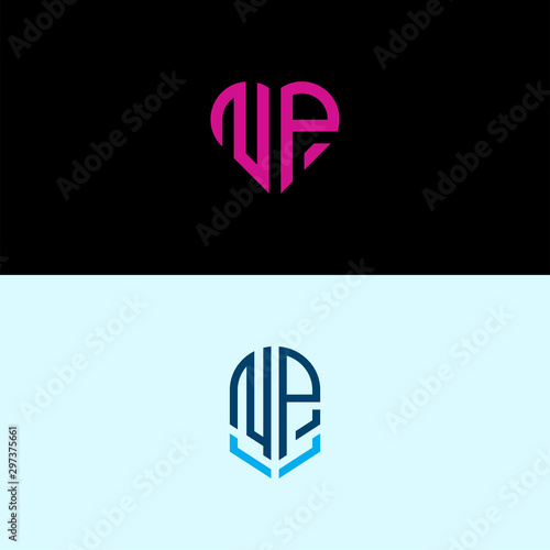 Set logo design, Inspiration for companies from the initial letters of the NP logo icon. -Vectors