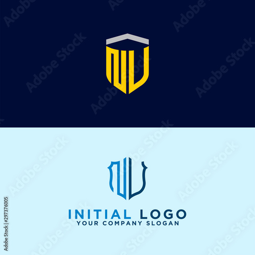 Logo design Set, Inspiration for the company from the initial letters of the NV logo icon. -Vectors