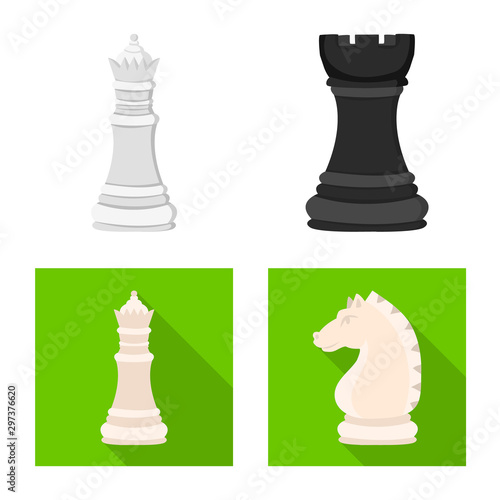 Vector design of checkmate and thin icon. Set of checkmate and target vector icon for stock.