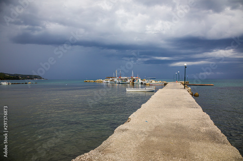 View from Perivoli harbor on Corfu island