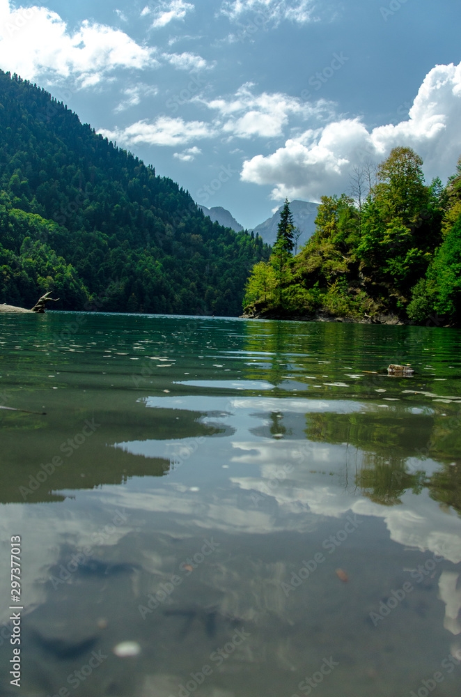 Ritsa lake in summer in Abkhazia
